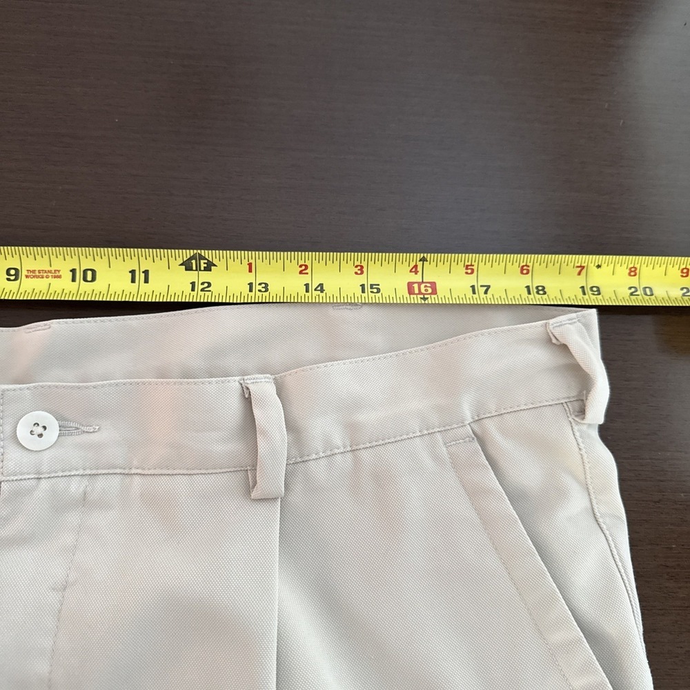 Nike Men's 38x30 (Fit 38x29.5) Beige Pleated Chino Golf Pants Cuffed - Picture 4 of 13